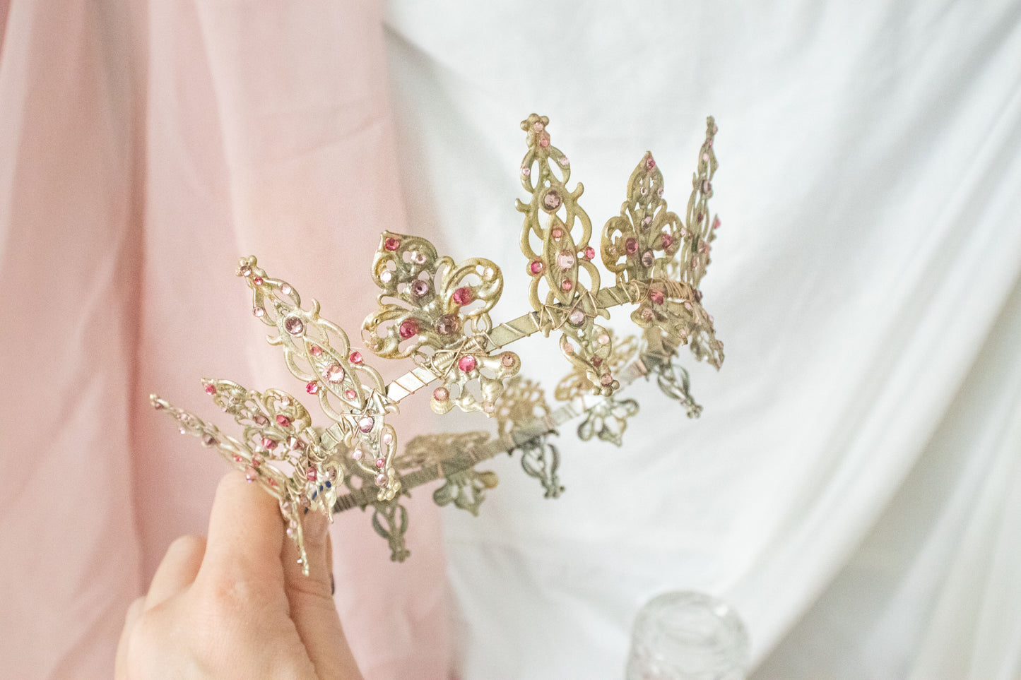 Gold + Pink Medium Tiara