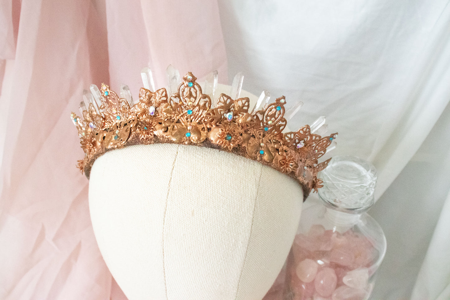 Copper + Blue Large Crystal Tiara