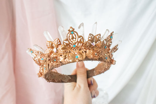 Copper + Blue Large Crystal Tiara