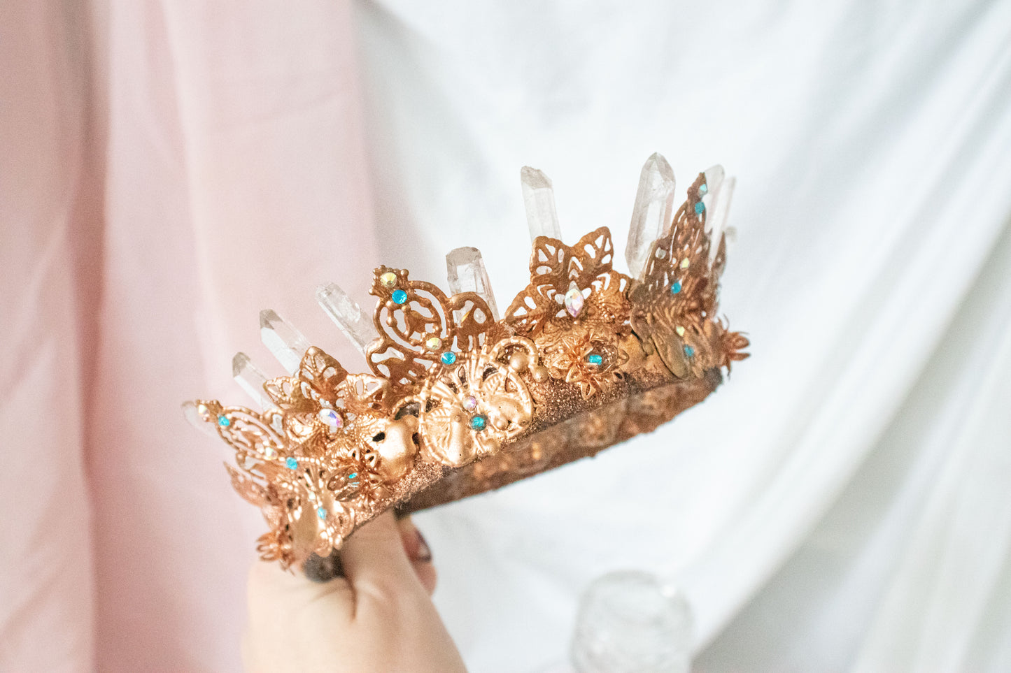 Copper + Blue Large Crystal Tiara