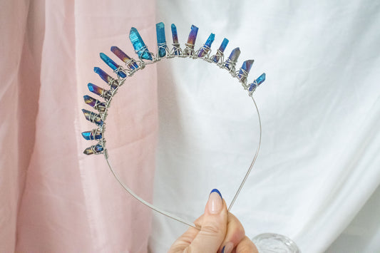 *MADE TO ORDER* Blue Aura Crystal Crown