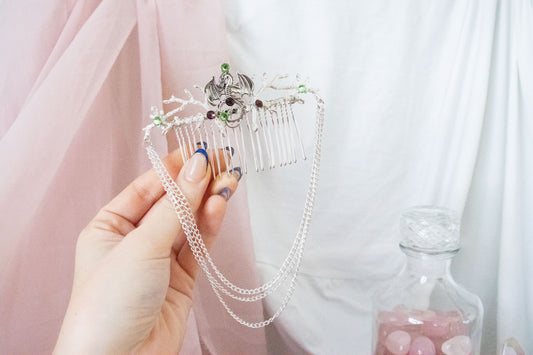 Silver + Purple Dragon Hair Comb