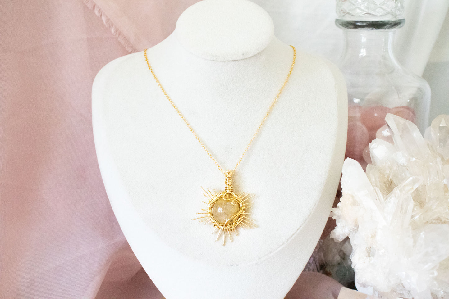 Helia Rutilated Quartz Sun Pendant