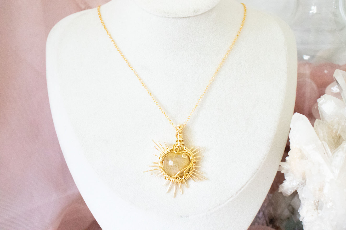 Helia Rutilated Quartz Sun Pendant