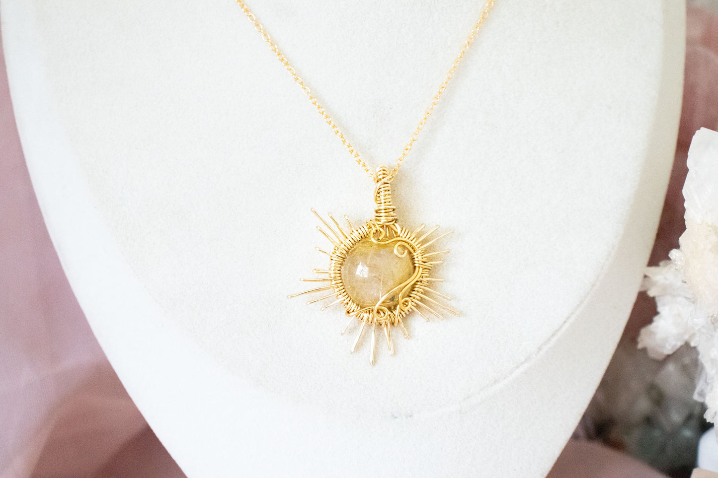 Helia Rutilated Quartz Sun Pendant