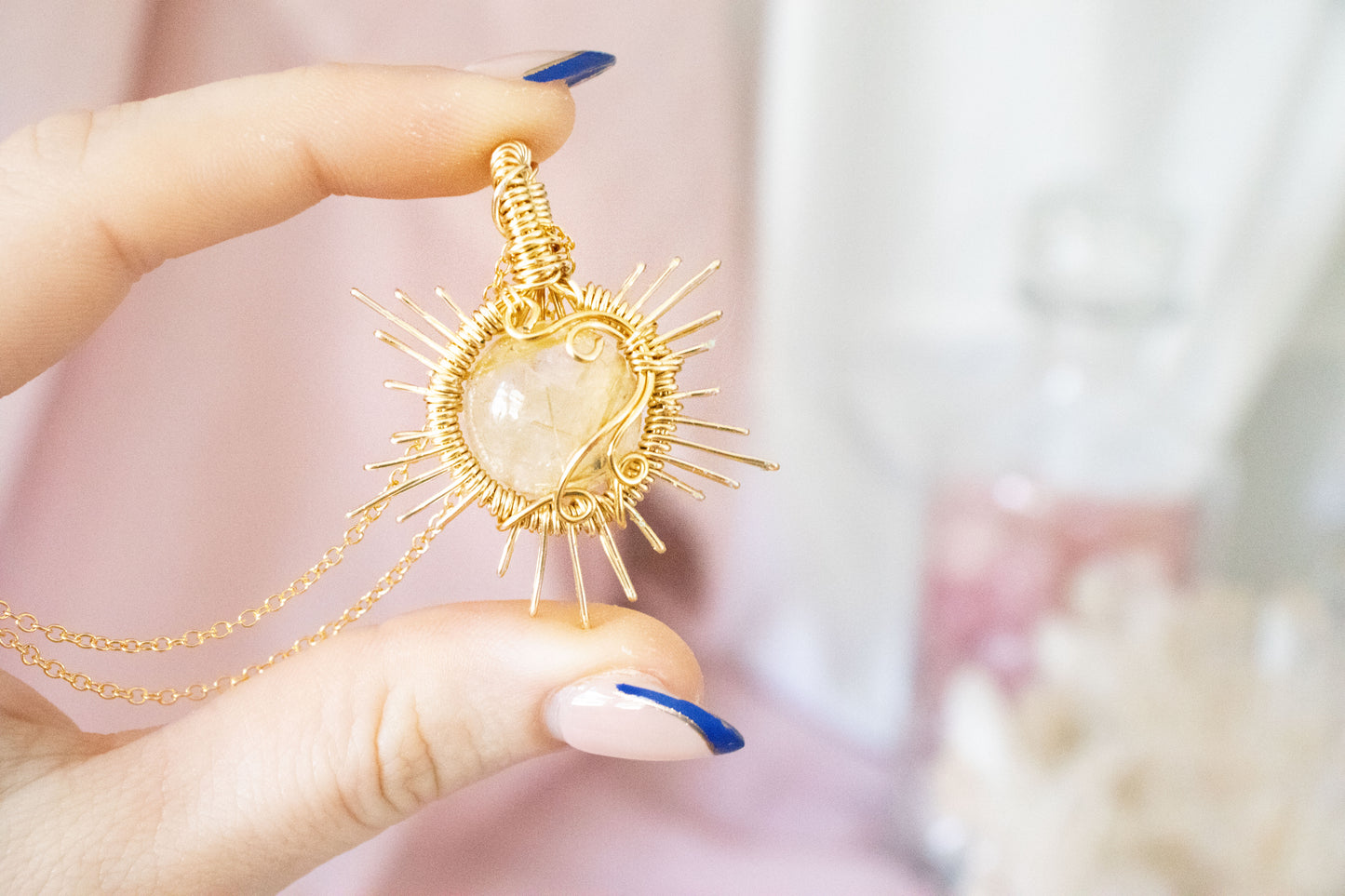 Helia Rutilated Quartz Sun Pendant