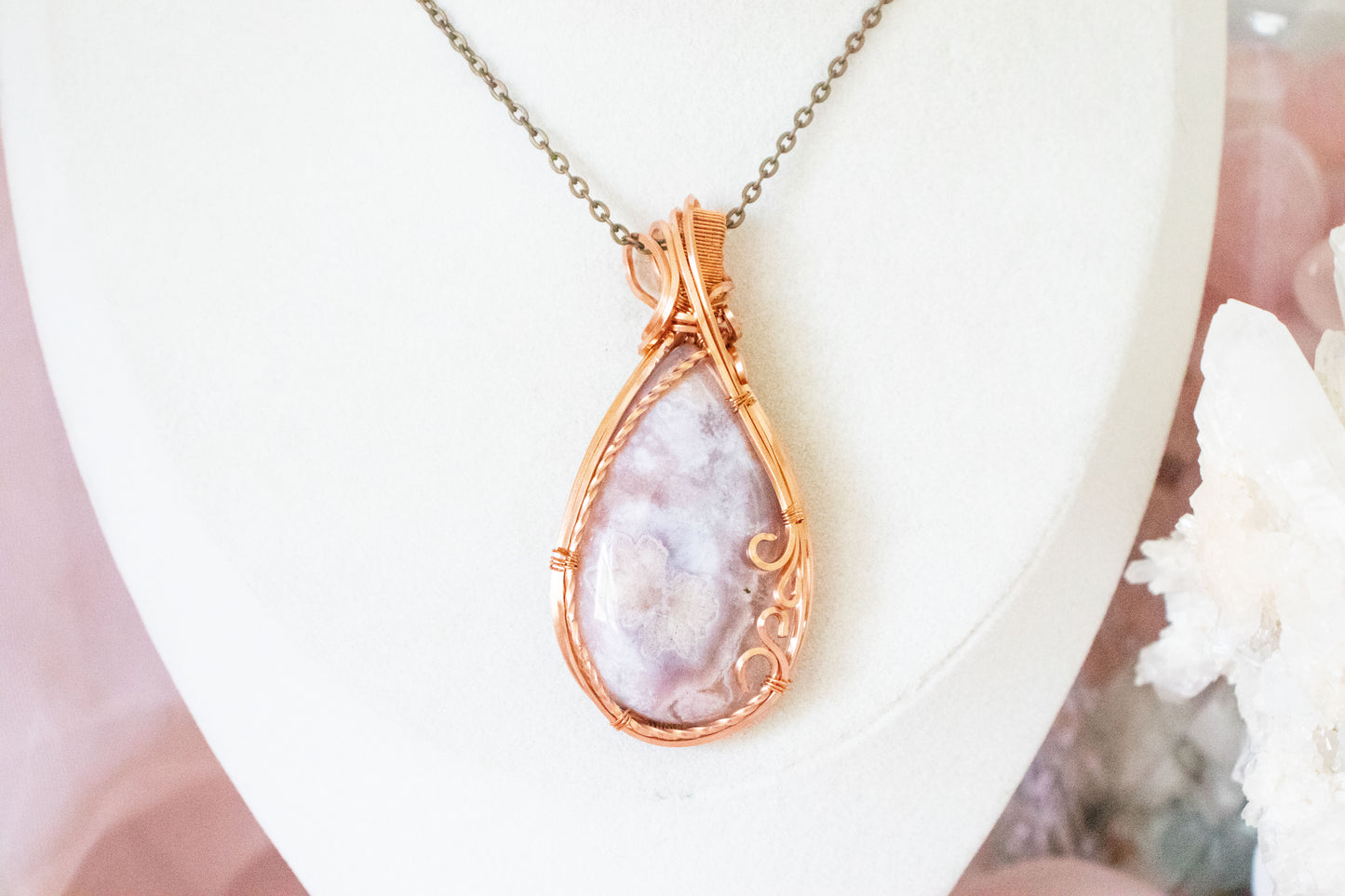 Persephone Flower Agate Pendant