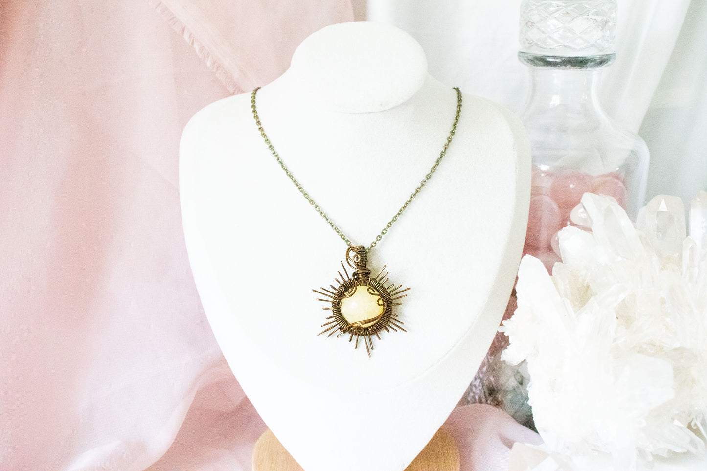 Helia Yellow Calcite Sun Pendant