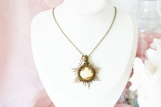 Helia Yellow Calcite Sun Pendant