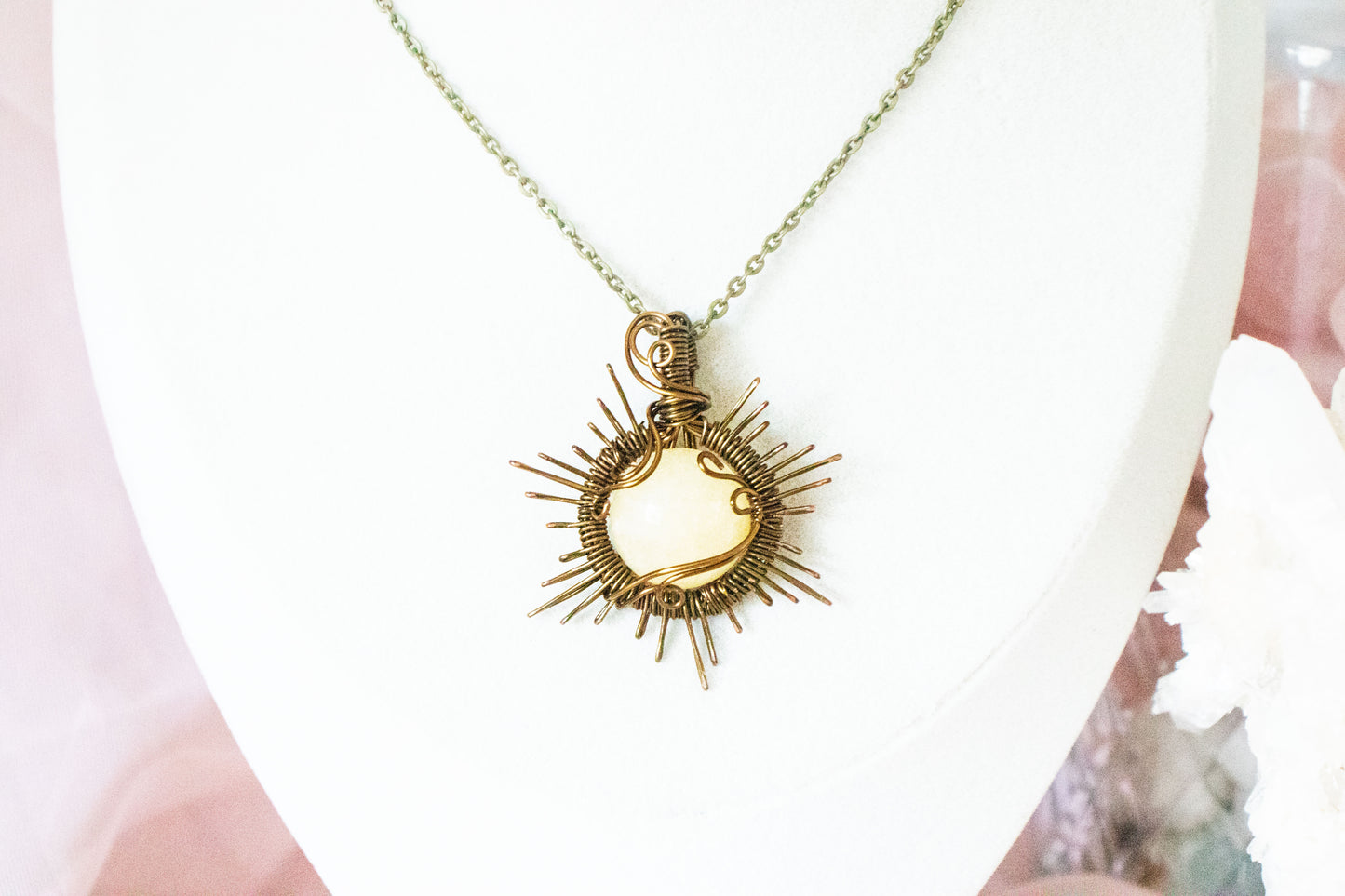 Helia Yellow Calcite Sun Pendant