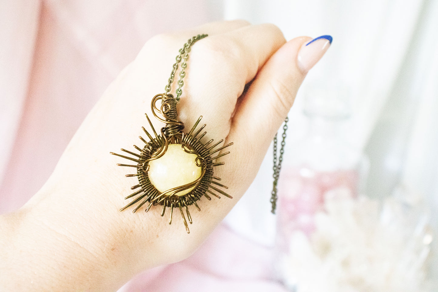 Helia Yellow Calcite Sun Pendant