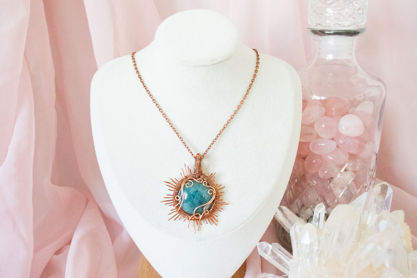 Helia Aquamarine Sun Pendant