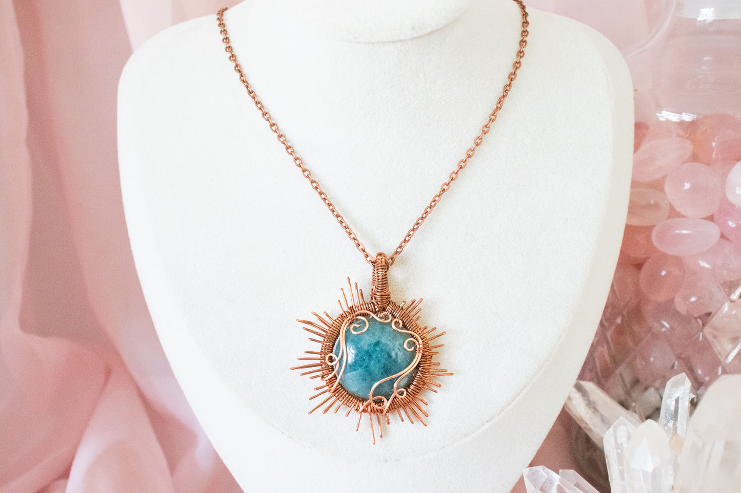 Helia Aquamarine Sun Pendant