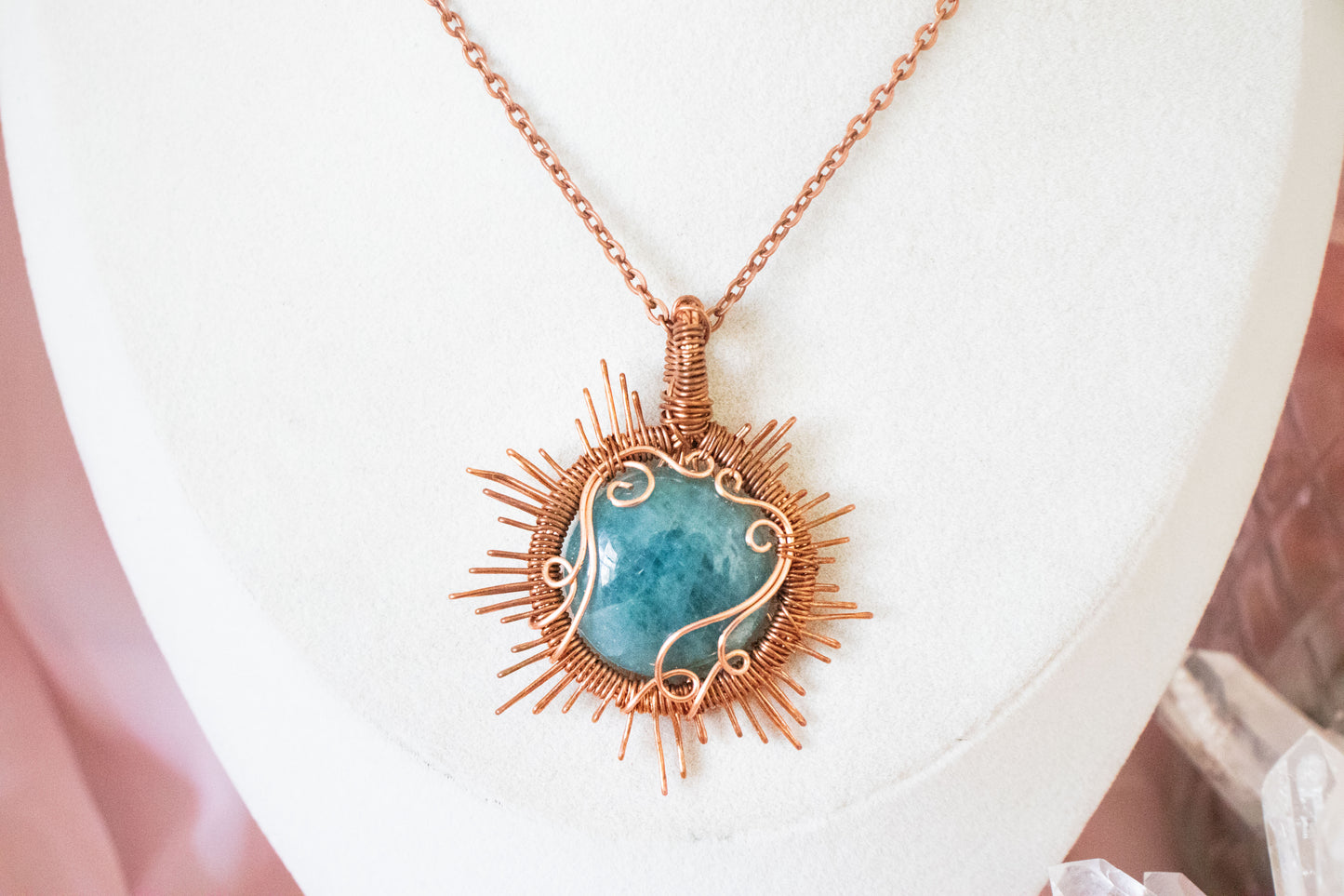 Helia Aquamarine Sun Pendant