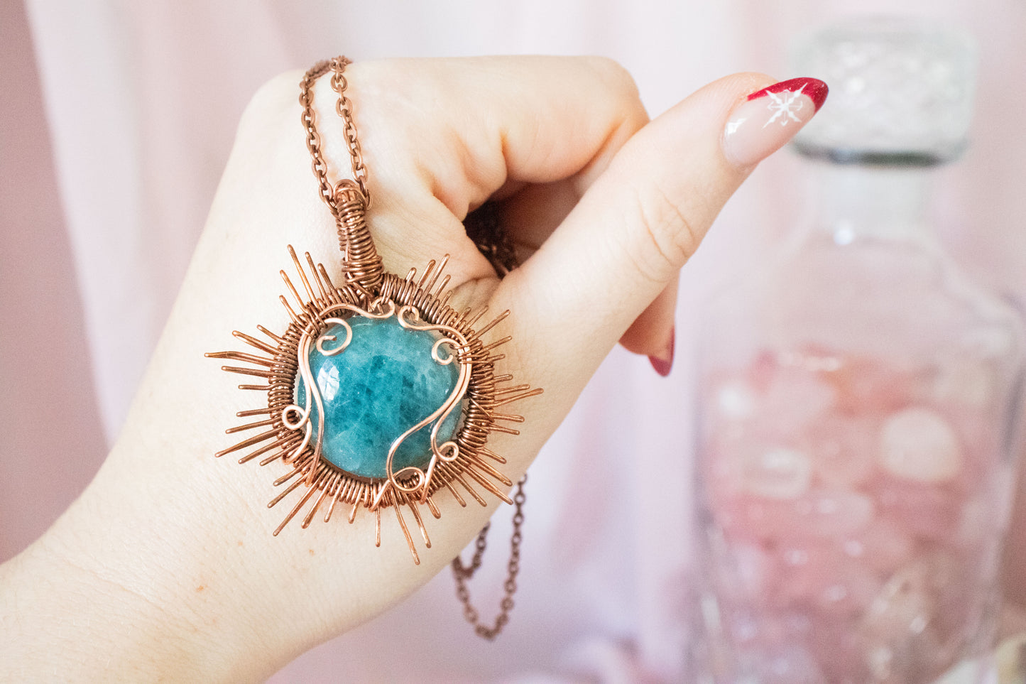 Helia Aquamarine Sun Pendant