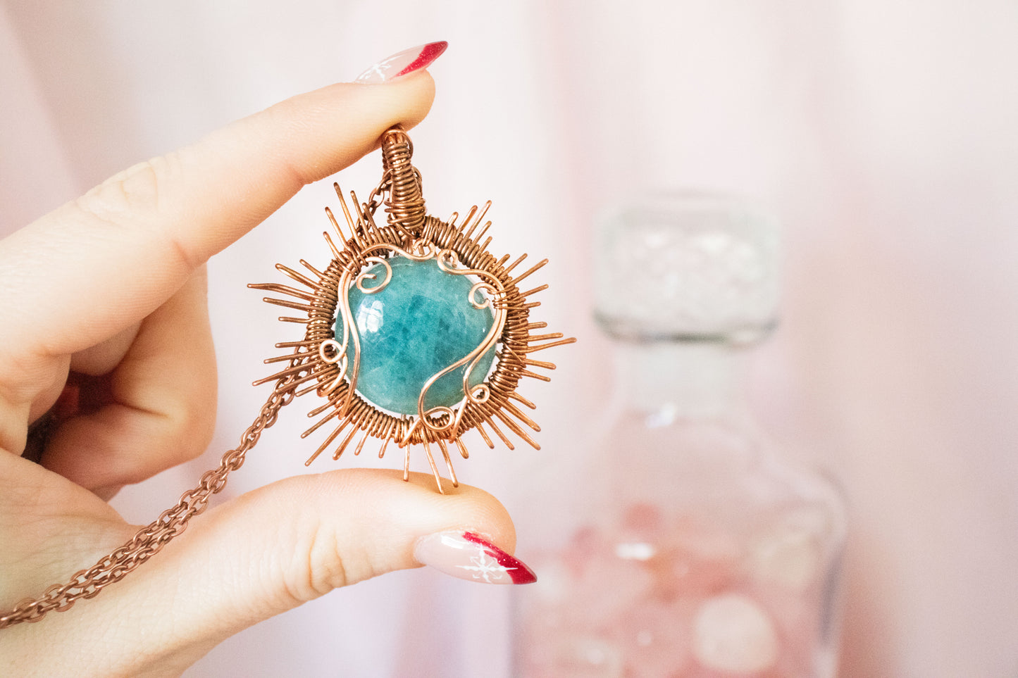 Helia Aquamarine Sun Pendant