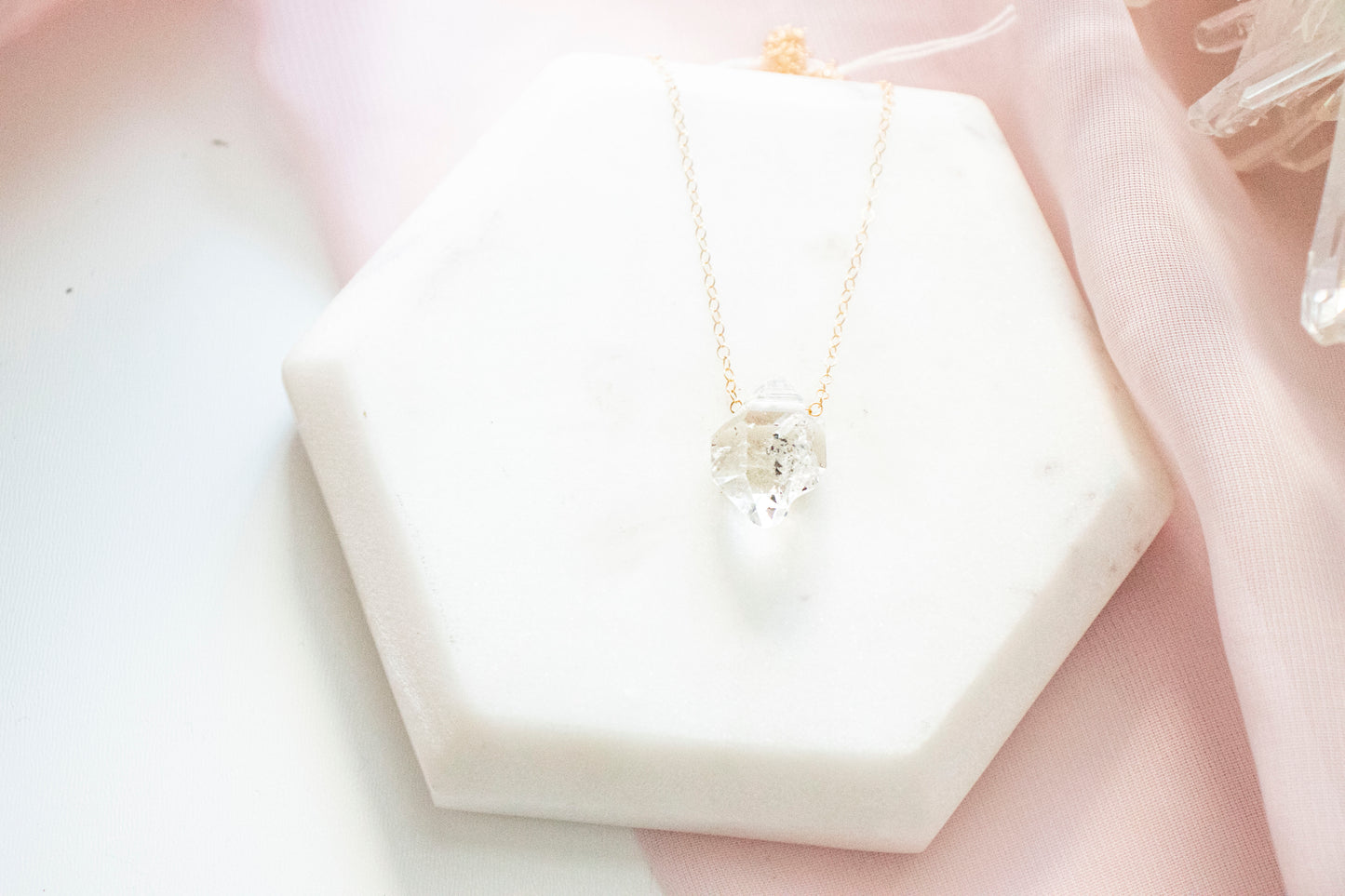 Herkimer Diamond Luxe Pendant (14k Gold Fill)