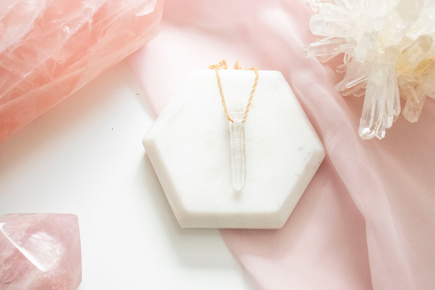 Lemurian Quartz Luxe Pendant with Cable Chain (14k Gold Fill)