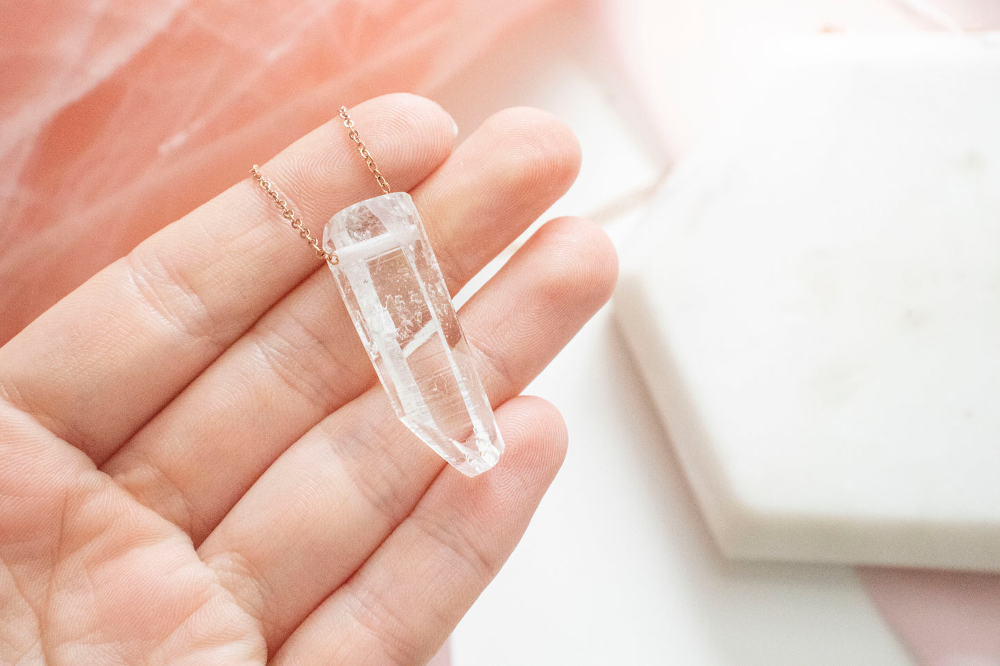 Lemurian Quartz Luxe Pendant (14k Rose Gold Fill)