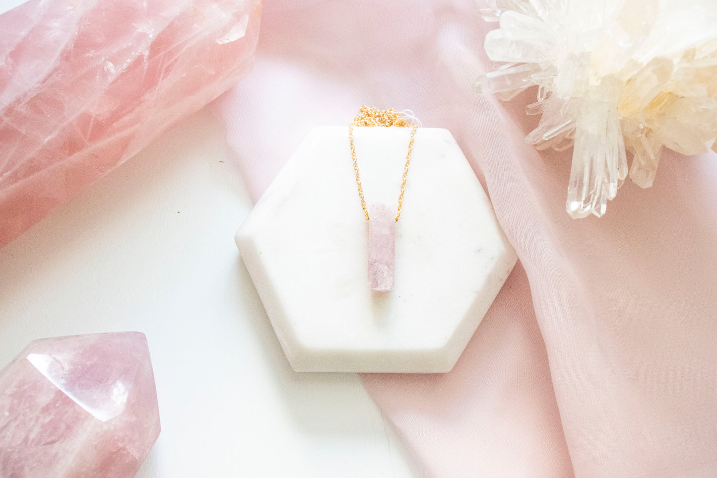 Morganite Luxe Pendant with Cable Chain (14k Gold Fill)