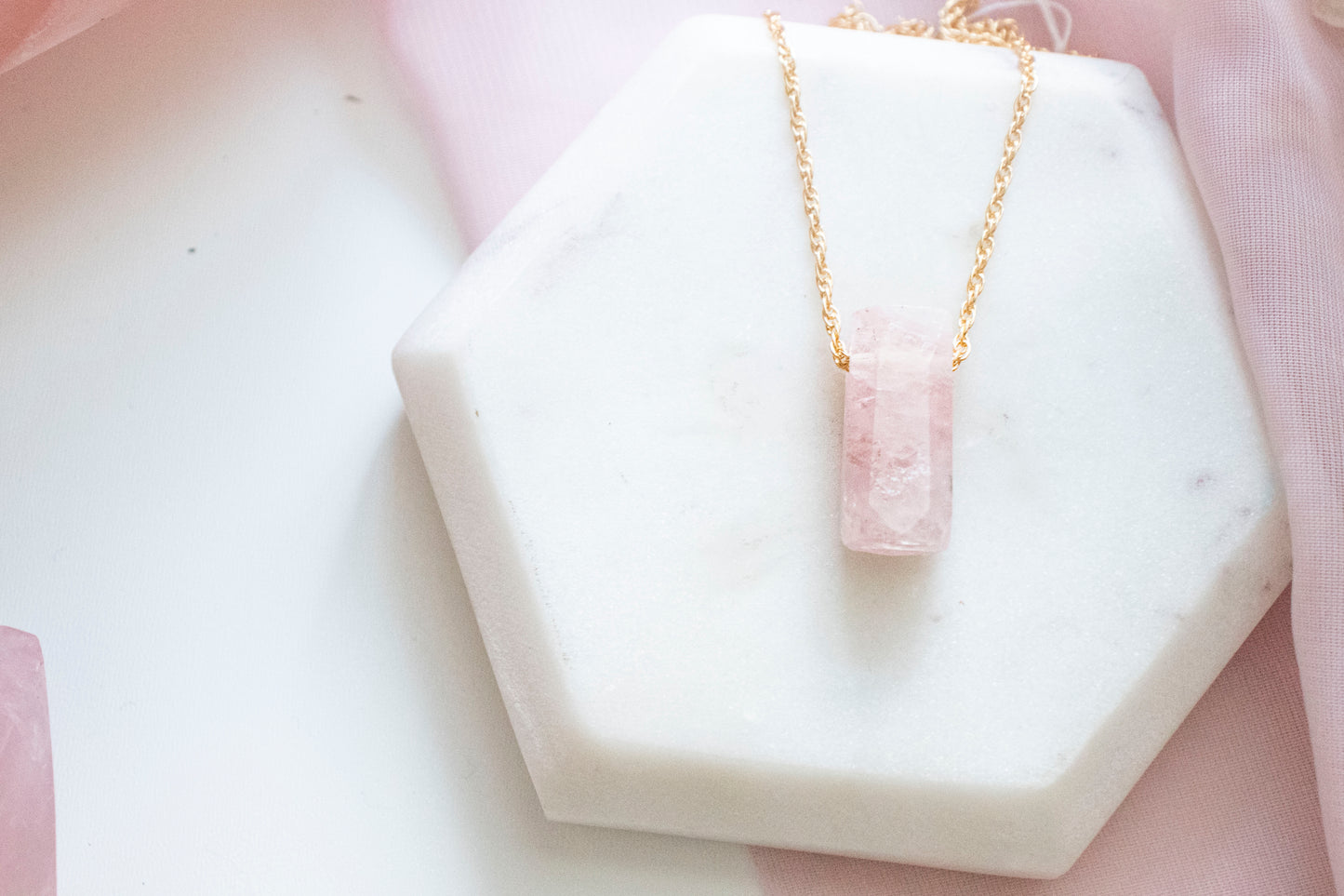 Morganite Luxe Pendant with Cable Chain (14k Gold Fill)