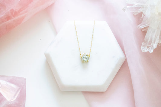 Lyla Blue Topaz Pendant (14k Gold Plated)