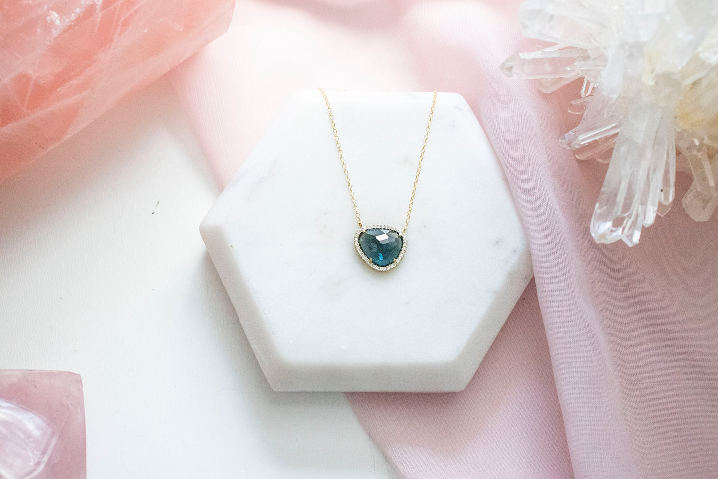 Marina London Blue Topaz Pendant (14k Gold Plated)