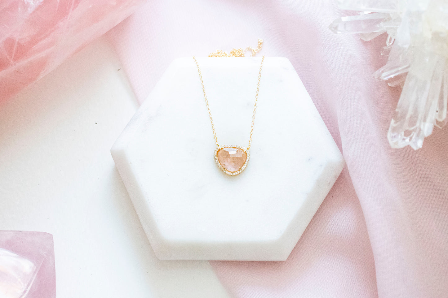 Marina Morganite Pendant (14k Gold Plated)