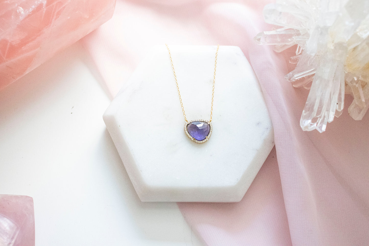 Marina Tanzanite Pendant (14k Gold Plated)