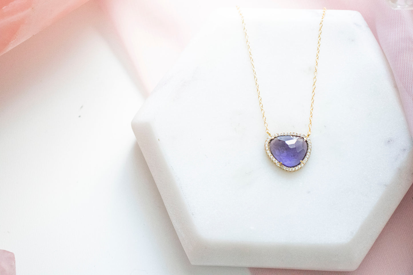 Marina Tanzanite Pendant (14k Gold Plated)