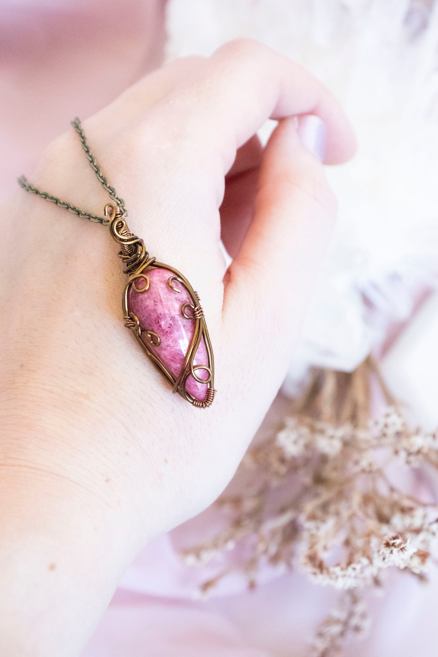 Red - Rhodonite Pendant