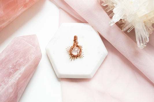 Helia Mini Moonstone Sun Pendant