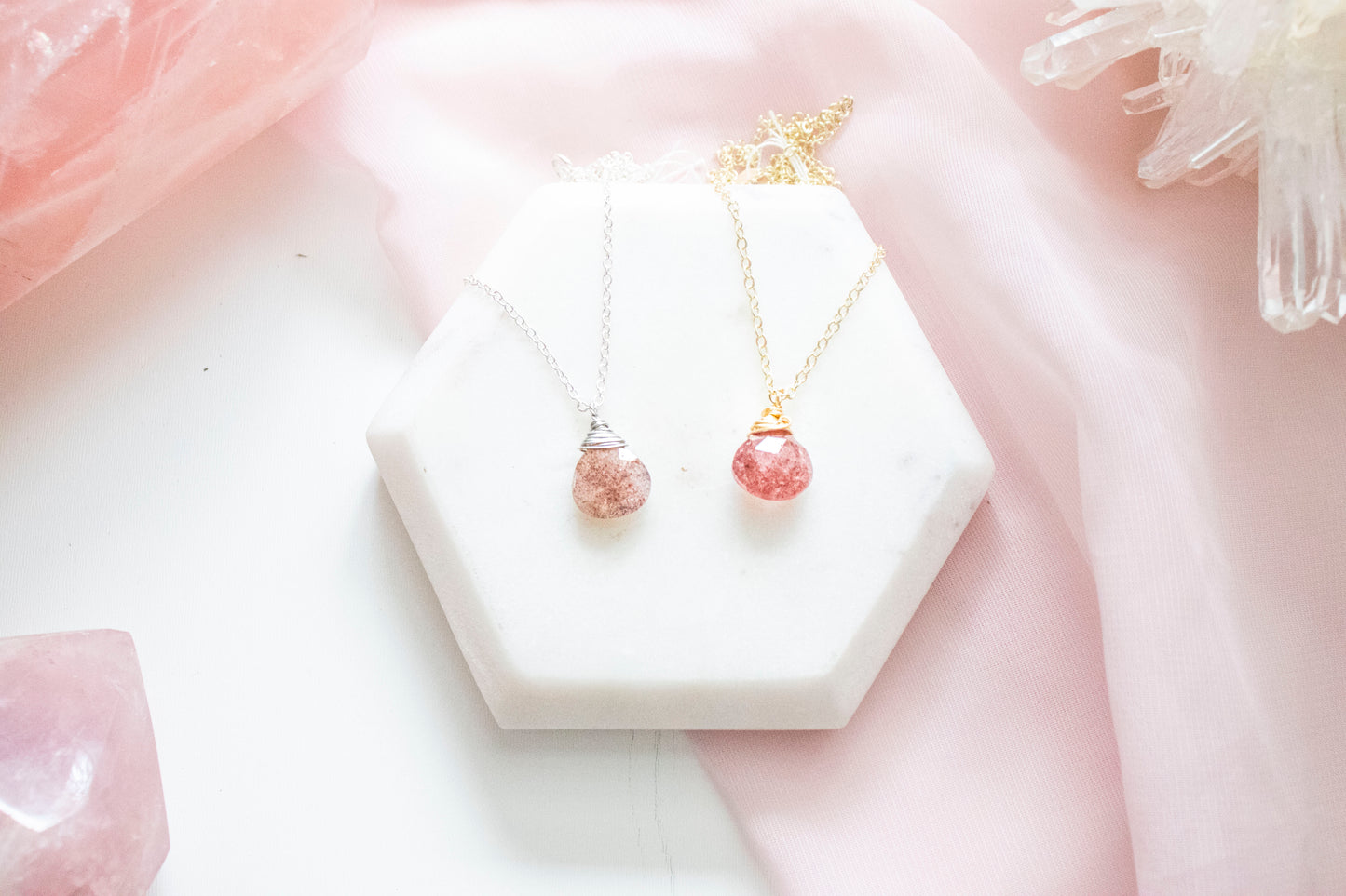 Thalia Strawberry Quartz Pendant