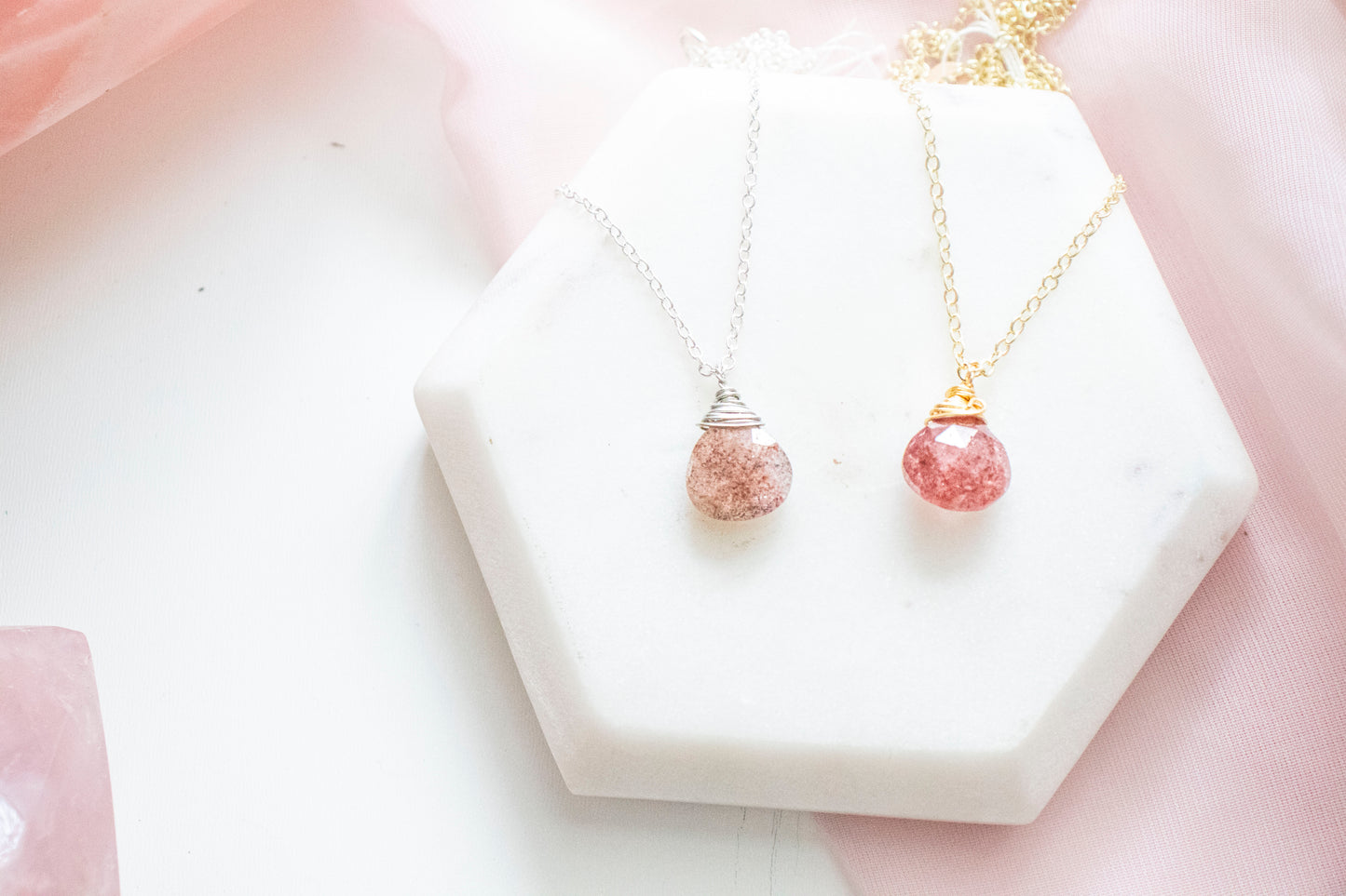 Thalia Strawberry Quartz Pendant