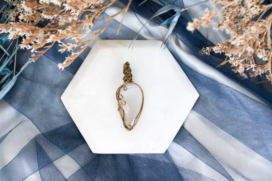 Labyrinth - Blue Lace Agate Pendant