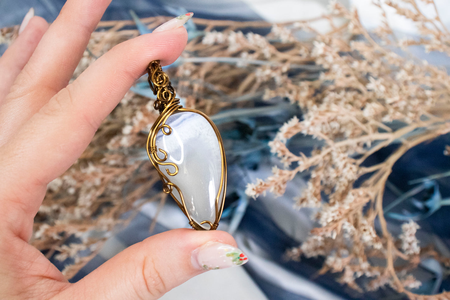 Labyrinth - Blue Lace Agate Pendant