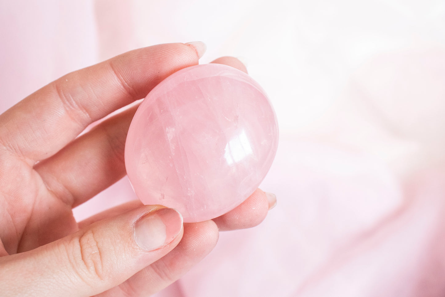 Rose Quartz Palm Stone 1