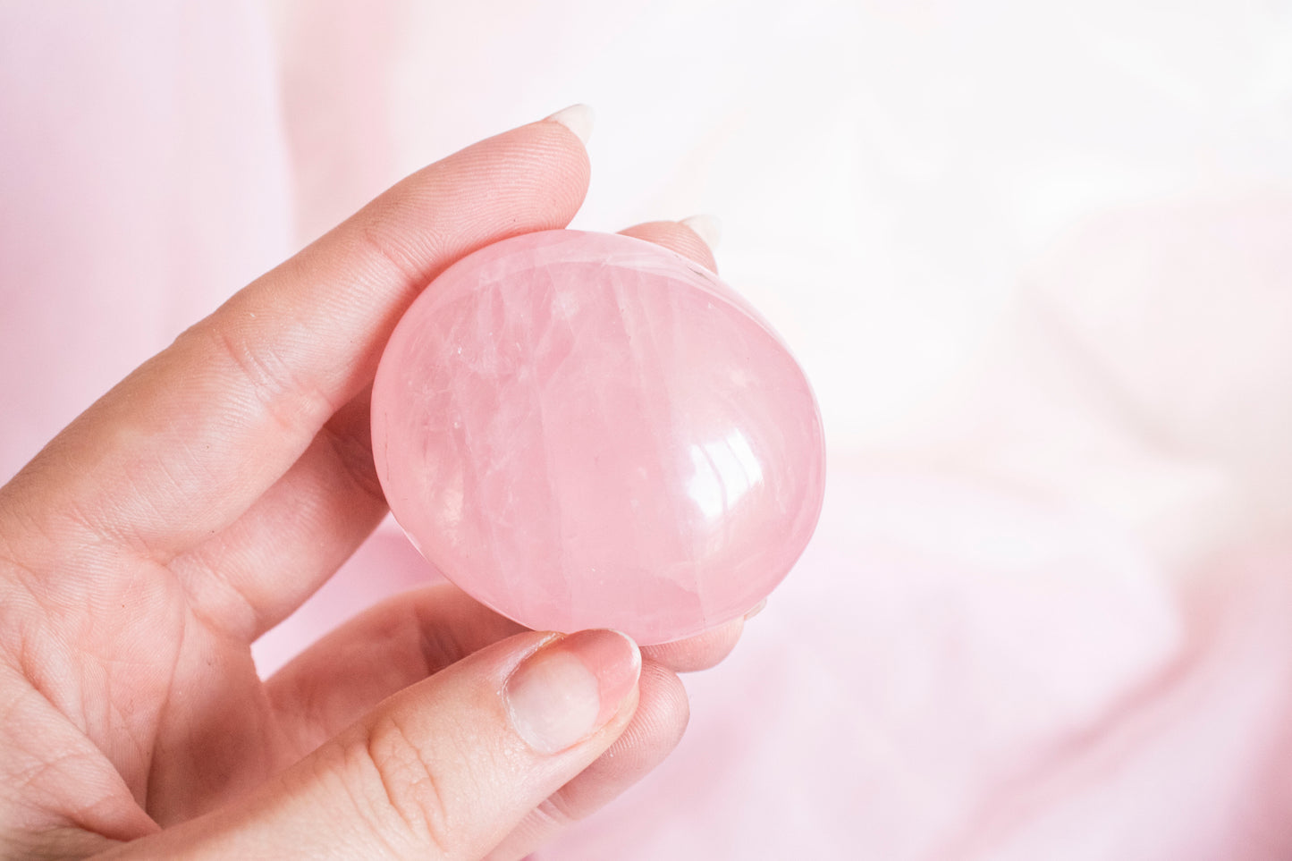 Rose Quartz Palm Stone 1