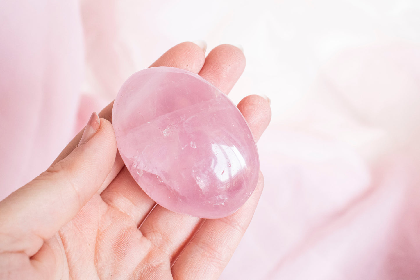 Rose Quartz Palm Stone 2