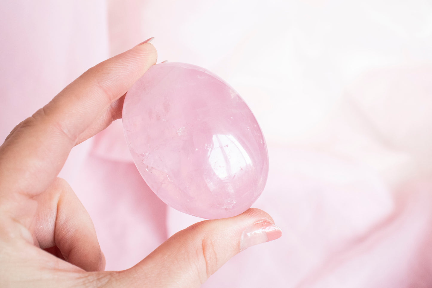 Rose Quartz Palm Stone 2