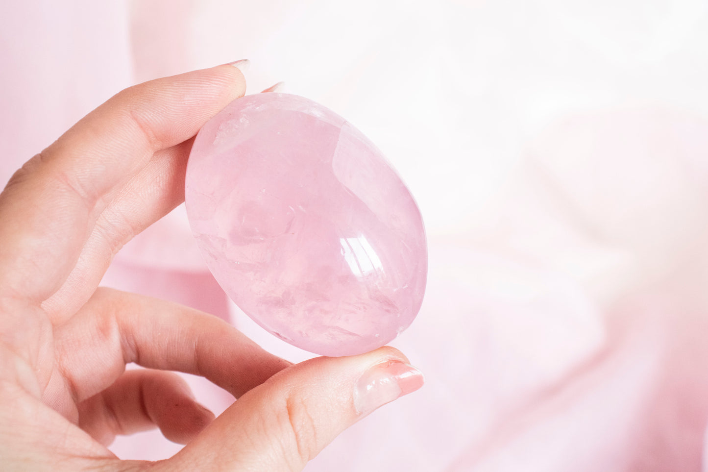 Rose Quartz Palm Stone 2