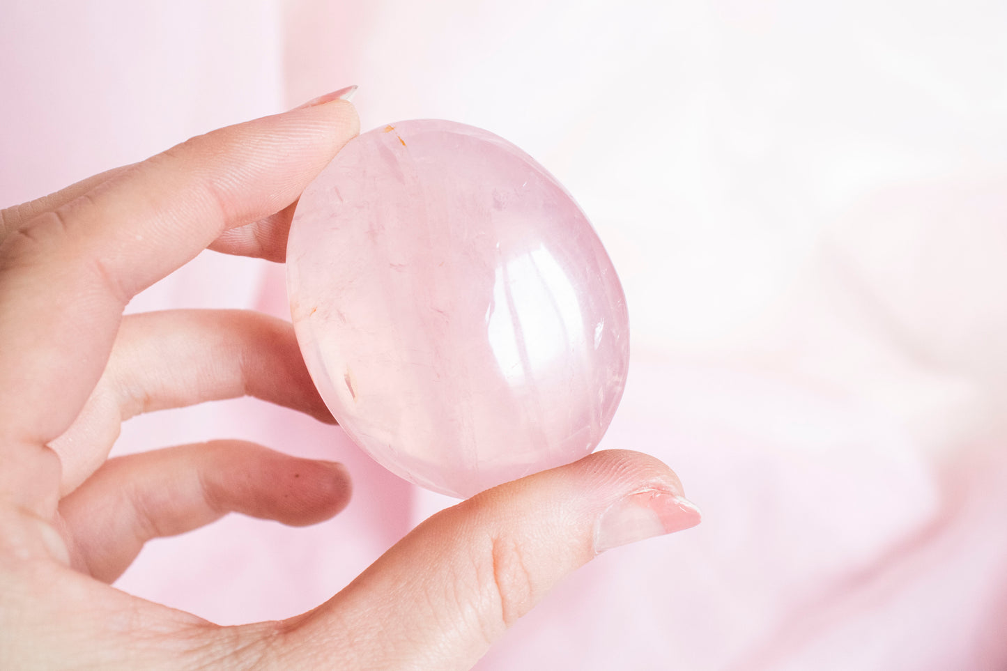 Rose Quartz Palm Stone 3