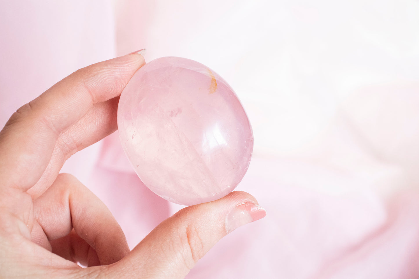 Rose Quartz Palm Stone 3