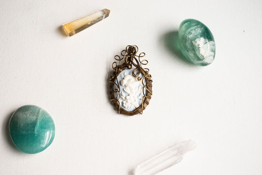 Flower Cameo Pendant