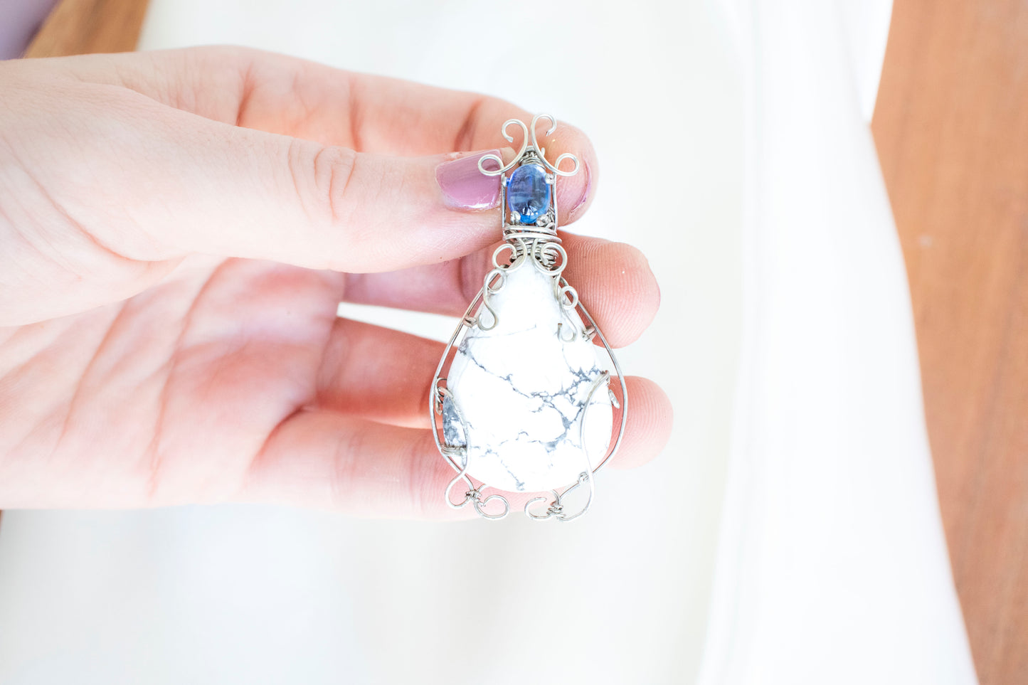 Forever Winter - Howlite x Kyanite Pendant