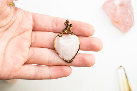 Rose Quartz Heart Pendant