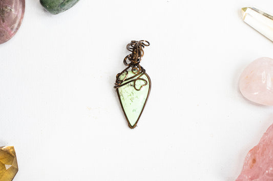 Lemon Chrysoprase Heart Pendant