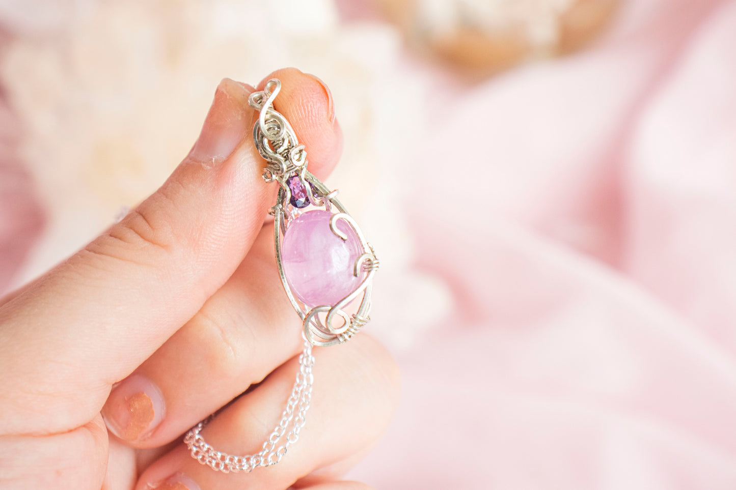 Kunzite x Purple Sapphire Pendant