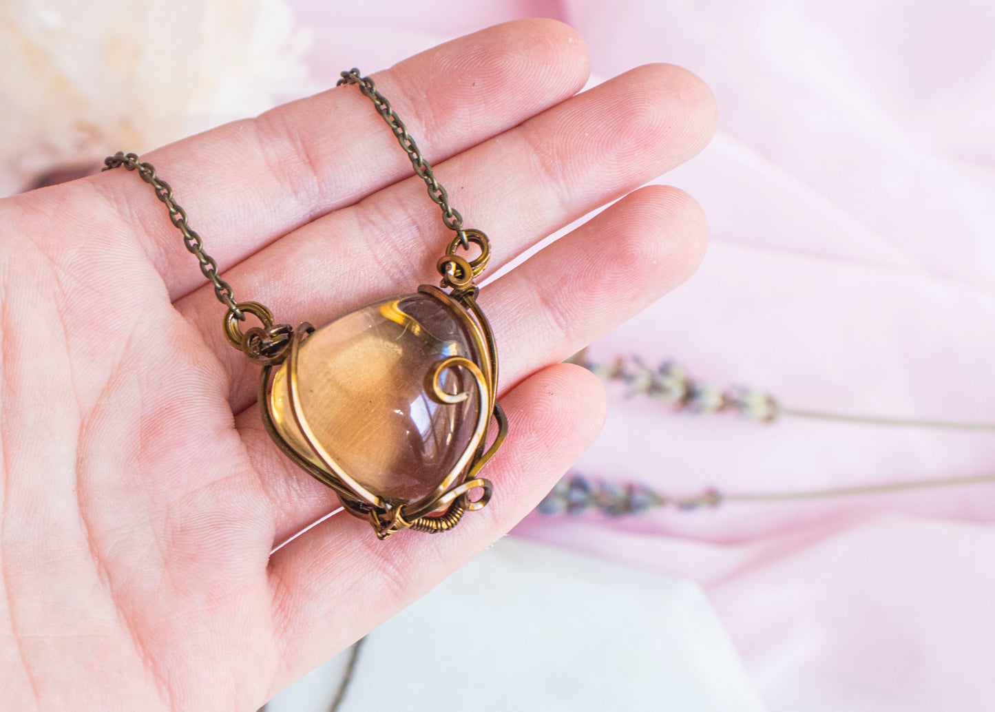 Citrine Station Necklace