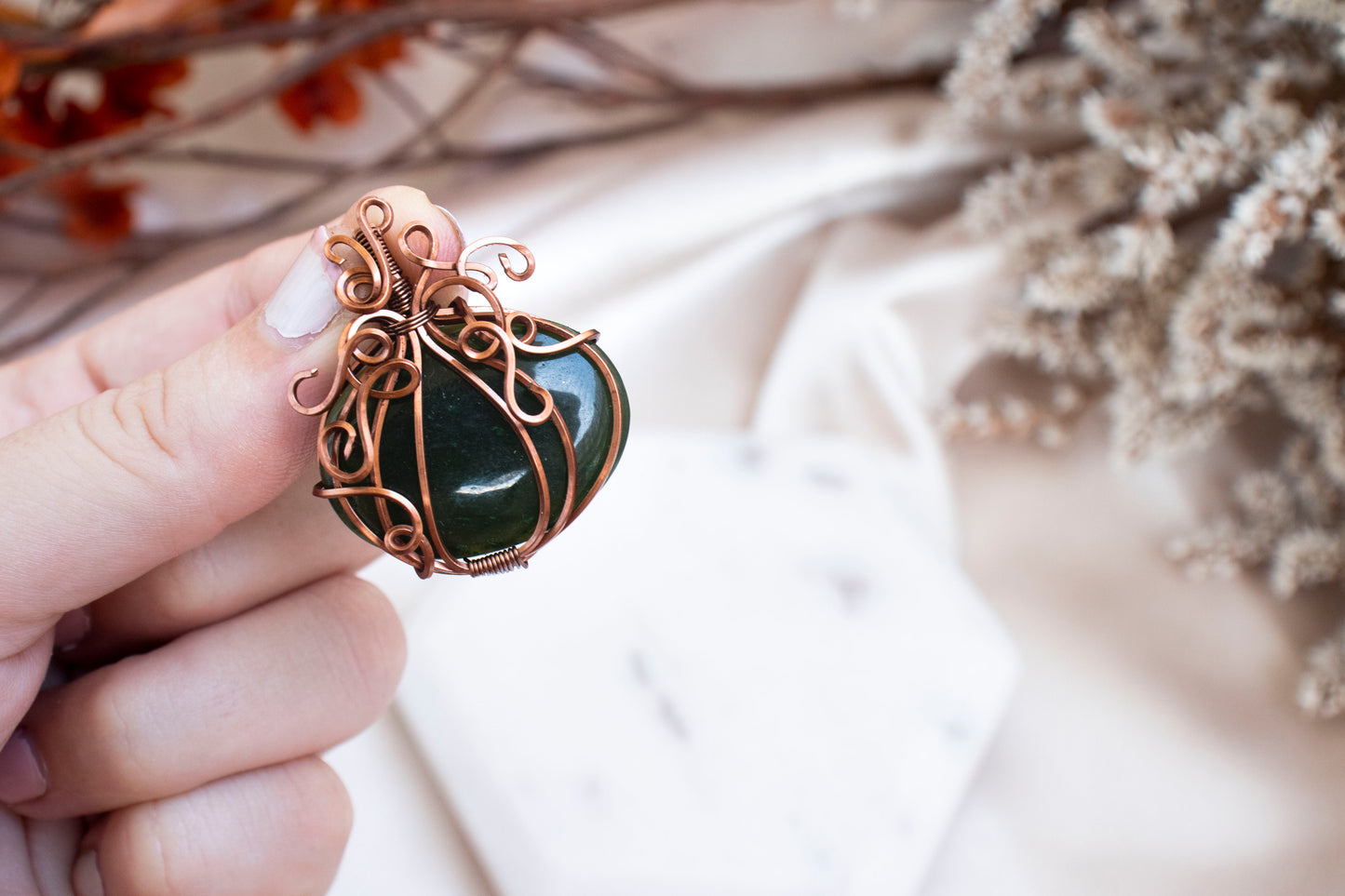 Jade Pumpkin Pendant